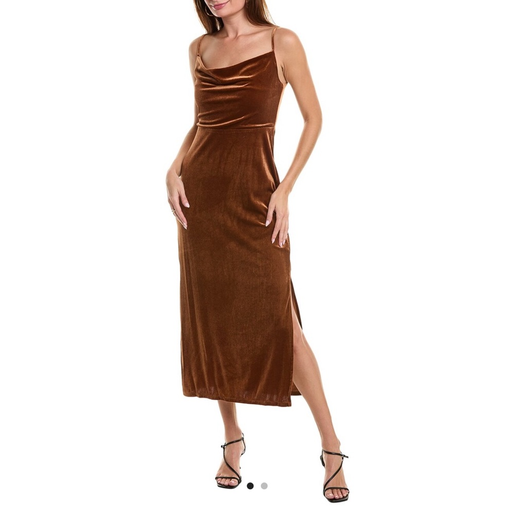 Taylor Brown Velvet Stretch Dress